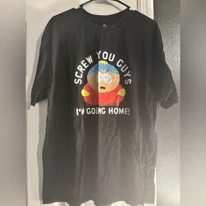 Black Graphic T-Shirt with Cartoon Print